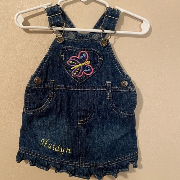 Arizona Jean Company Other - Overalls skirt 3-6 months with Haidyn embroidery